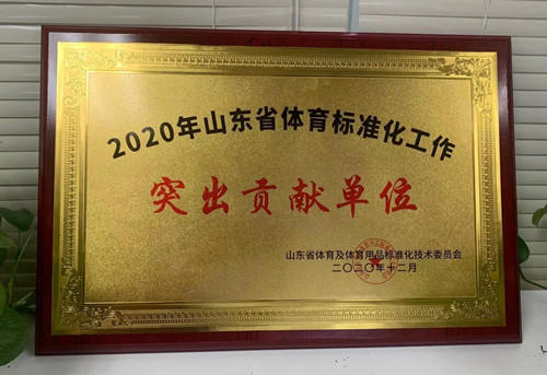 恭喜leyu.乐鱼体育荣获山东省体育及体育用品标准化技术委员会授予“突出贡献单位”荣誉称号